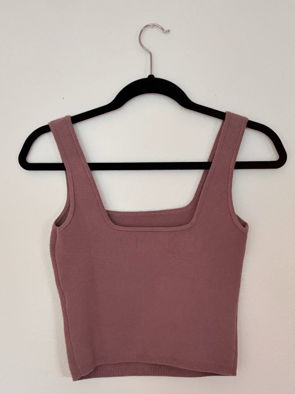 Abercrombie & Fitch LuxeLoft Squareneck Tank - Mauve, Size XS - Picture 3 of 4